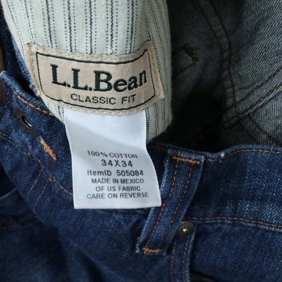 LL Bean Men's Classic Fit Straight Leg Denim Jeans Blue Size 34x34 - Picture 3 of 6